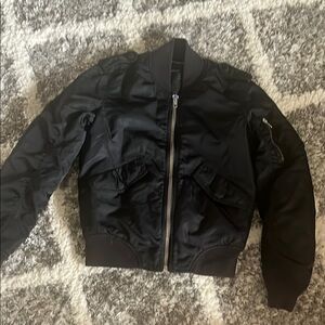 Aritzia Talula Black Bomber Jacket
